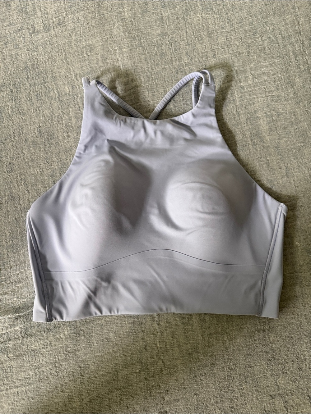 lululemon athletica Light Gray High-Neck Padded Sports Bra